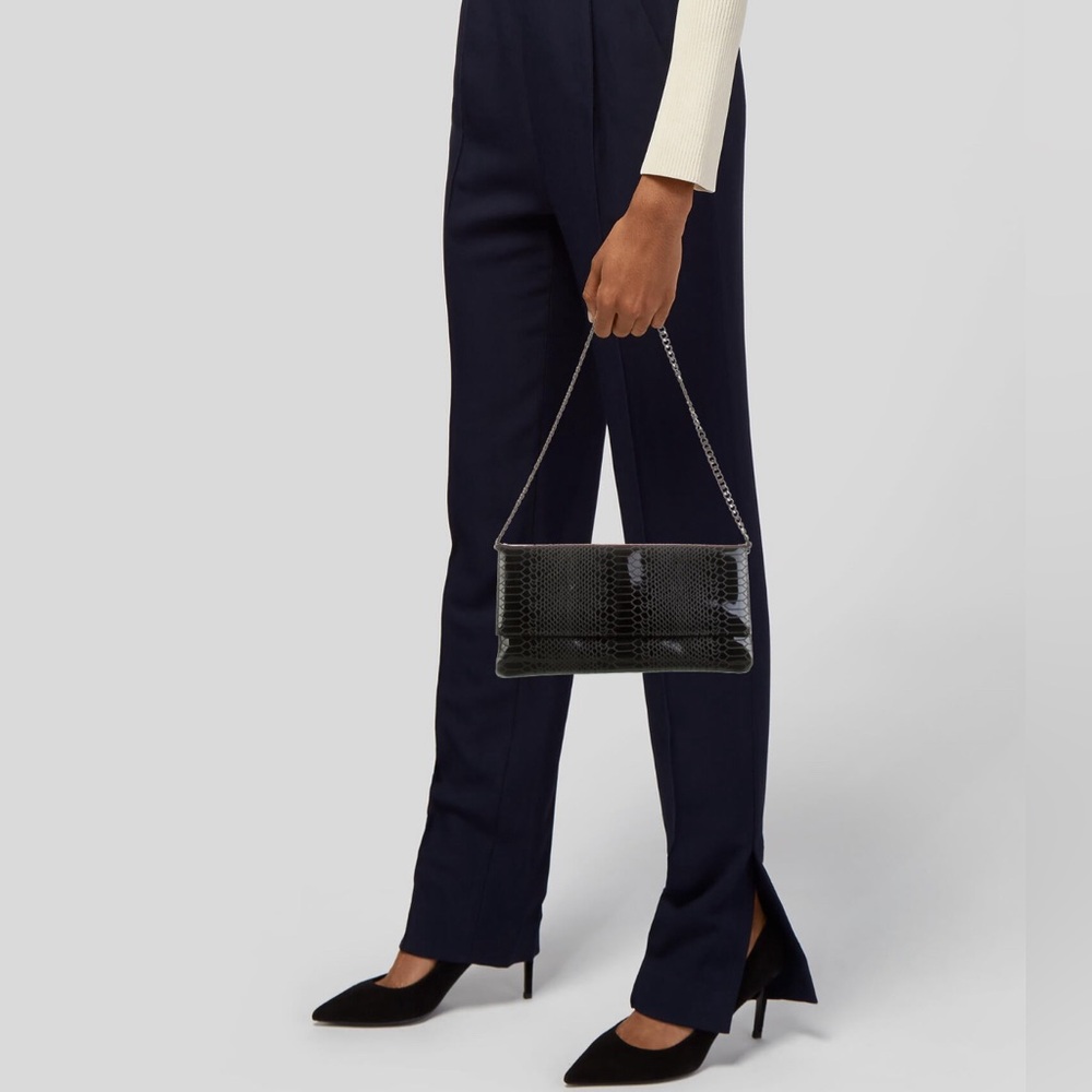 Casadei Patent Python Snakeskin Embossed Leather … - image 3